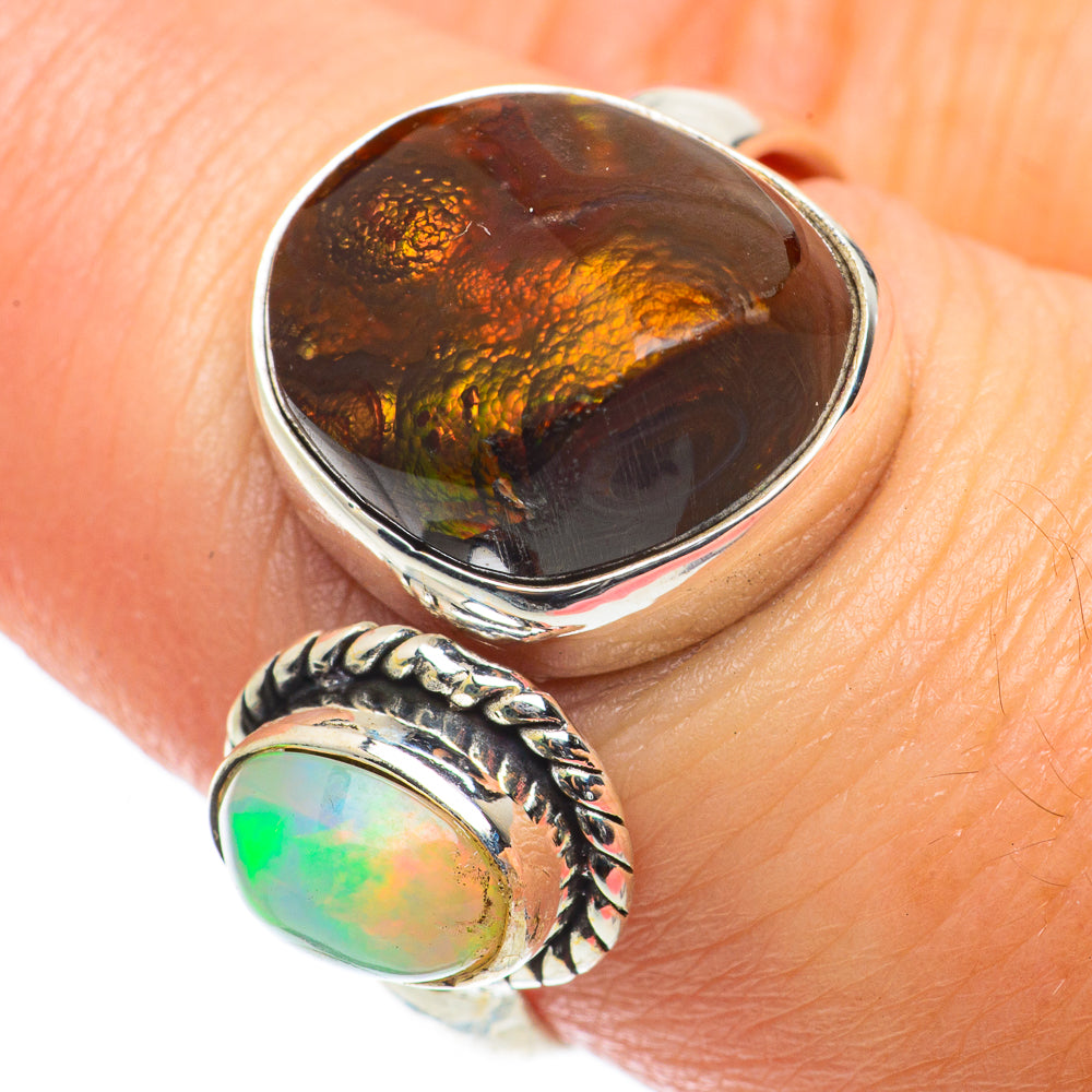 Mexican Fire Agate Rings handcrafted by Anasilvercos - RING64208