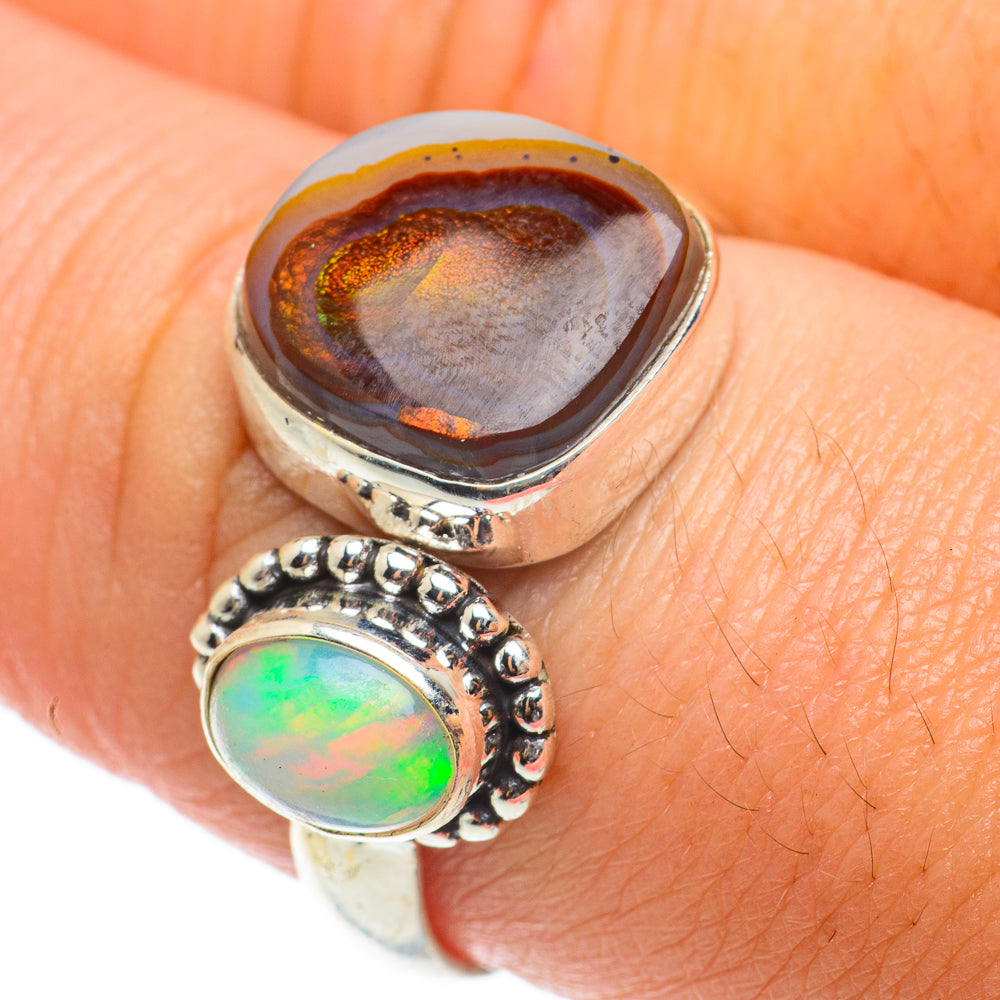 Mexican Fire Agate Rings handcrafted by Anasilvercos - RING64232