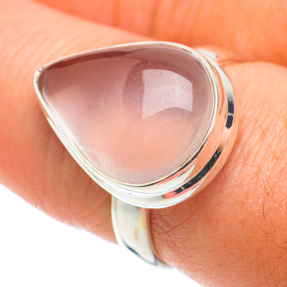 Rose Quartz Rings handcrafted by Anasilvercos - RING64263