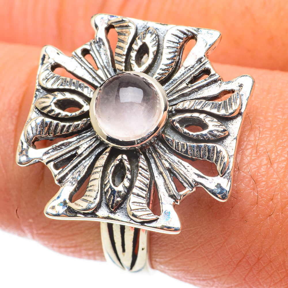 Rose Quartz Rings handcrafted by Anasilvercos - RING64283