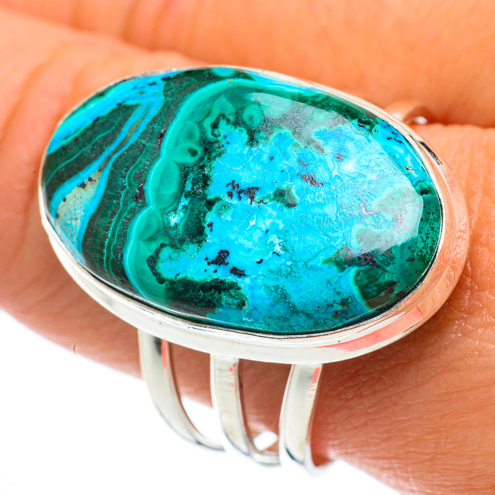 Malachite In Chrysocolla Rings handcrafted by Anasilvercos - RING64347