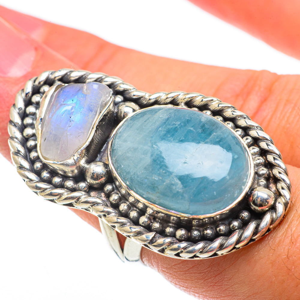 Aquamarine Rings handcrafted by Anasilvercos - RING64350