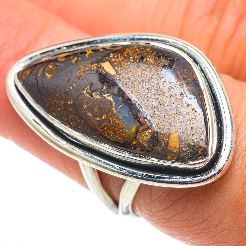 Boulder Opal Rings handcrafted by Anasilvercos - RING64376