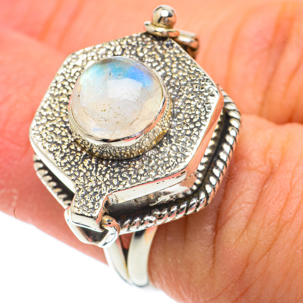 Rainbow Moonstone Rings handcrafted by Anasilvercos - RING64403