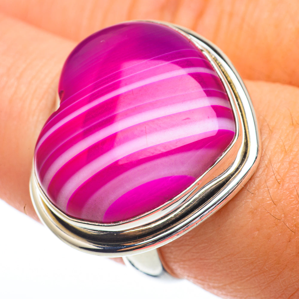 Pink Botswana Agate Rings handcrafted by Anasilvercos - RING64447