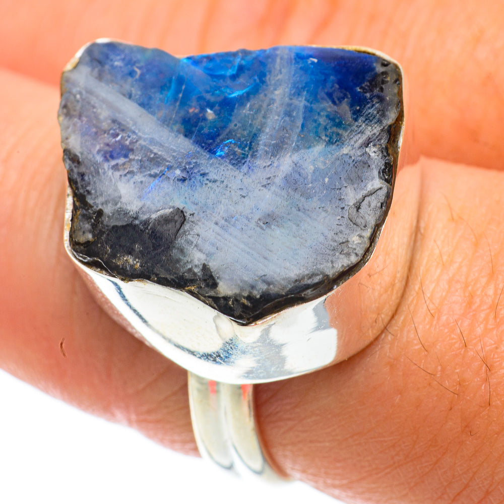 Rainbow Moonstone Rings handcrafted by Anasilvercos - RING64470