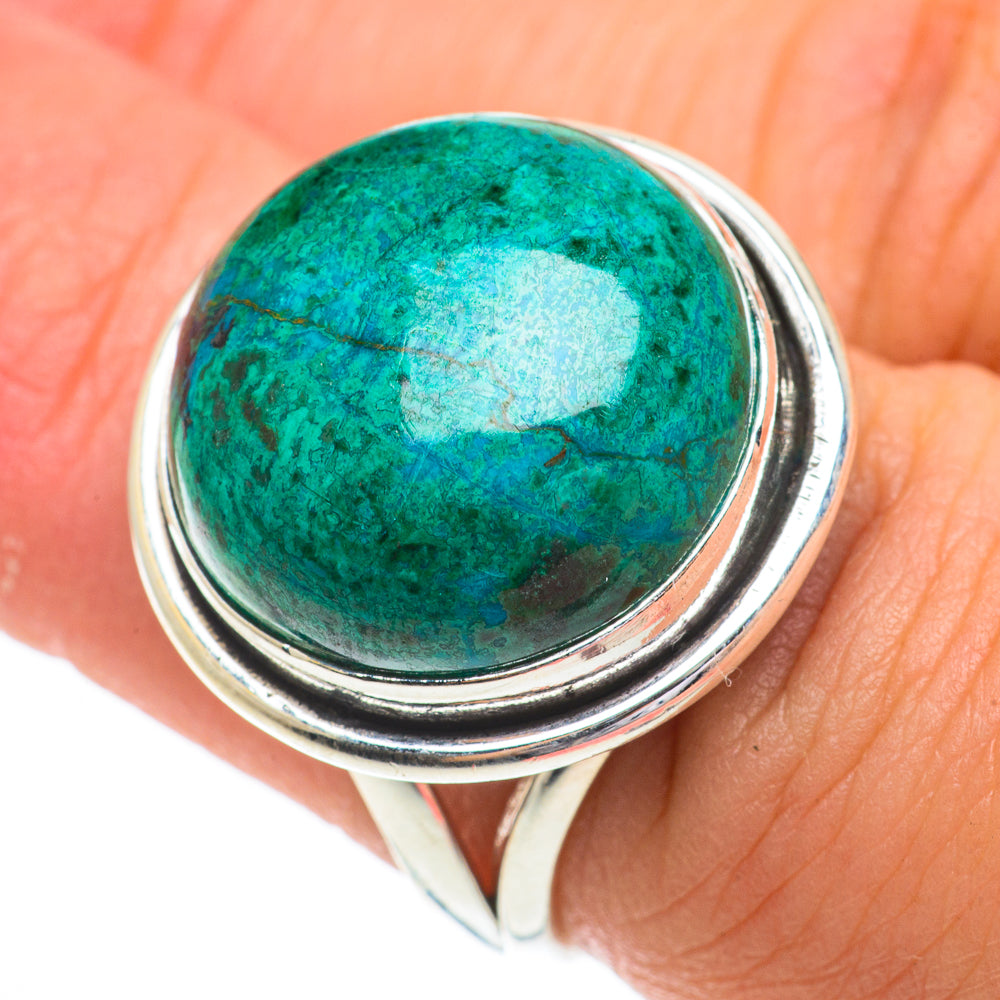Chrysocolla Rings handcrafted by Anasilvercos - RING64523