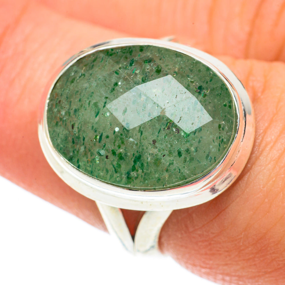 Green Aventurine Rings handcrafted by Anasilvercos - RING64572