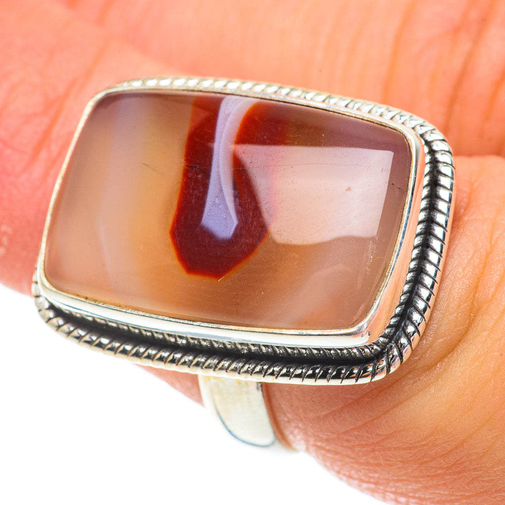 Red Botswana Agate Rings handcrafted by Anasilvercos - RING64576