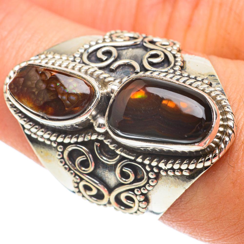 Mexican Fire Agate Rings handcrafted by Anasilvercos - RING64629