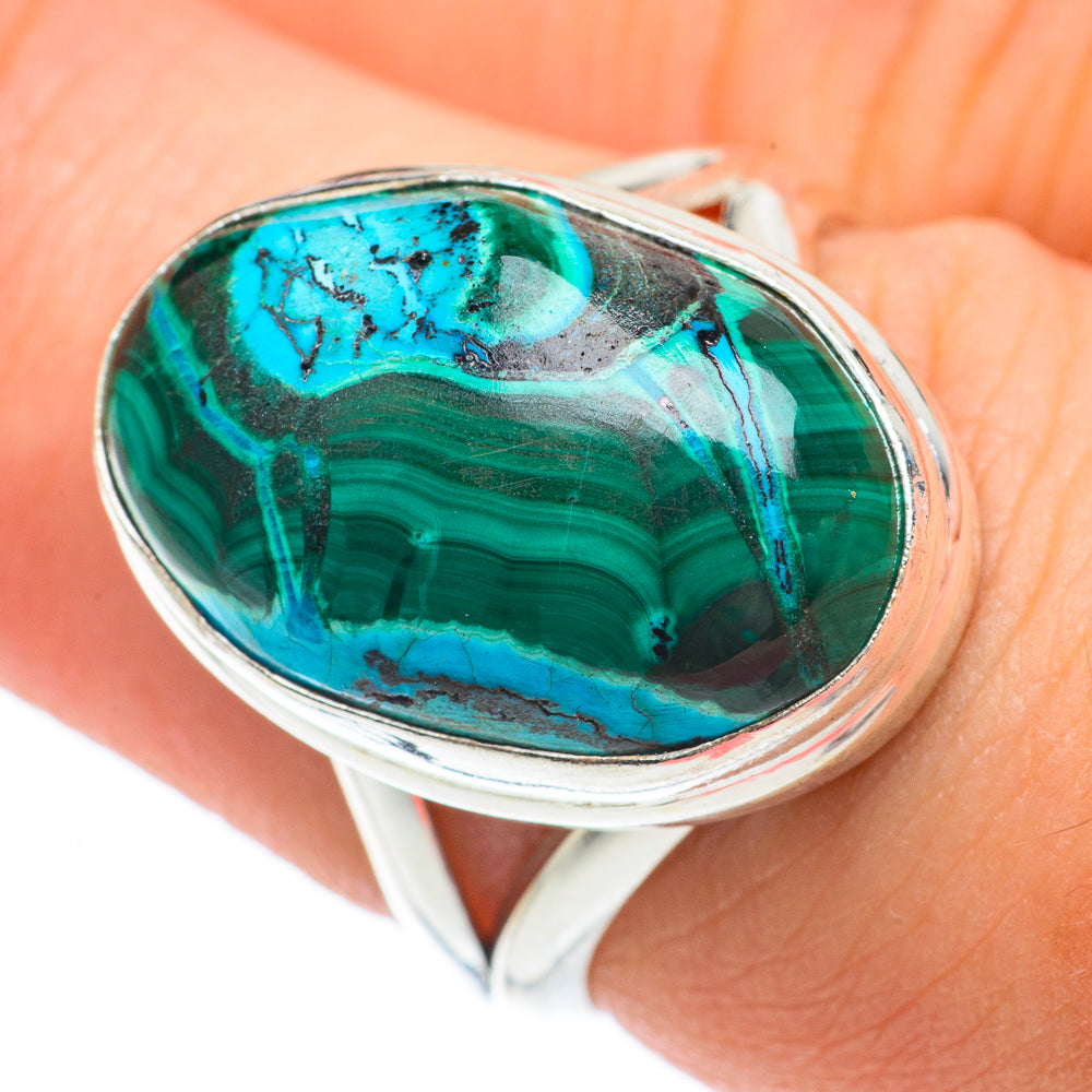 Malachite In Chrysocolla Rings handcrafted by Anasilvercos - RING64639