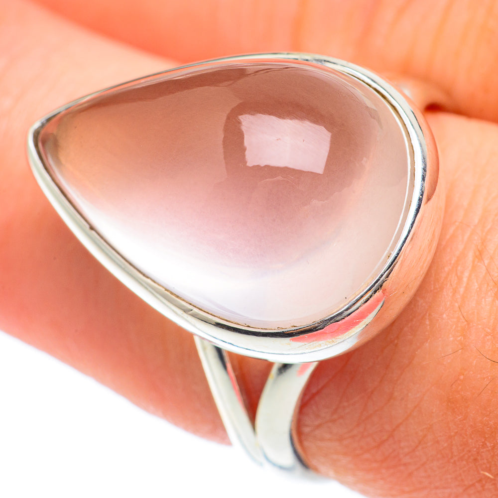 Rose Quartz Rings handcrafted by Anasilvercos - RING64646