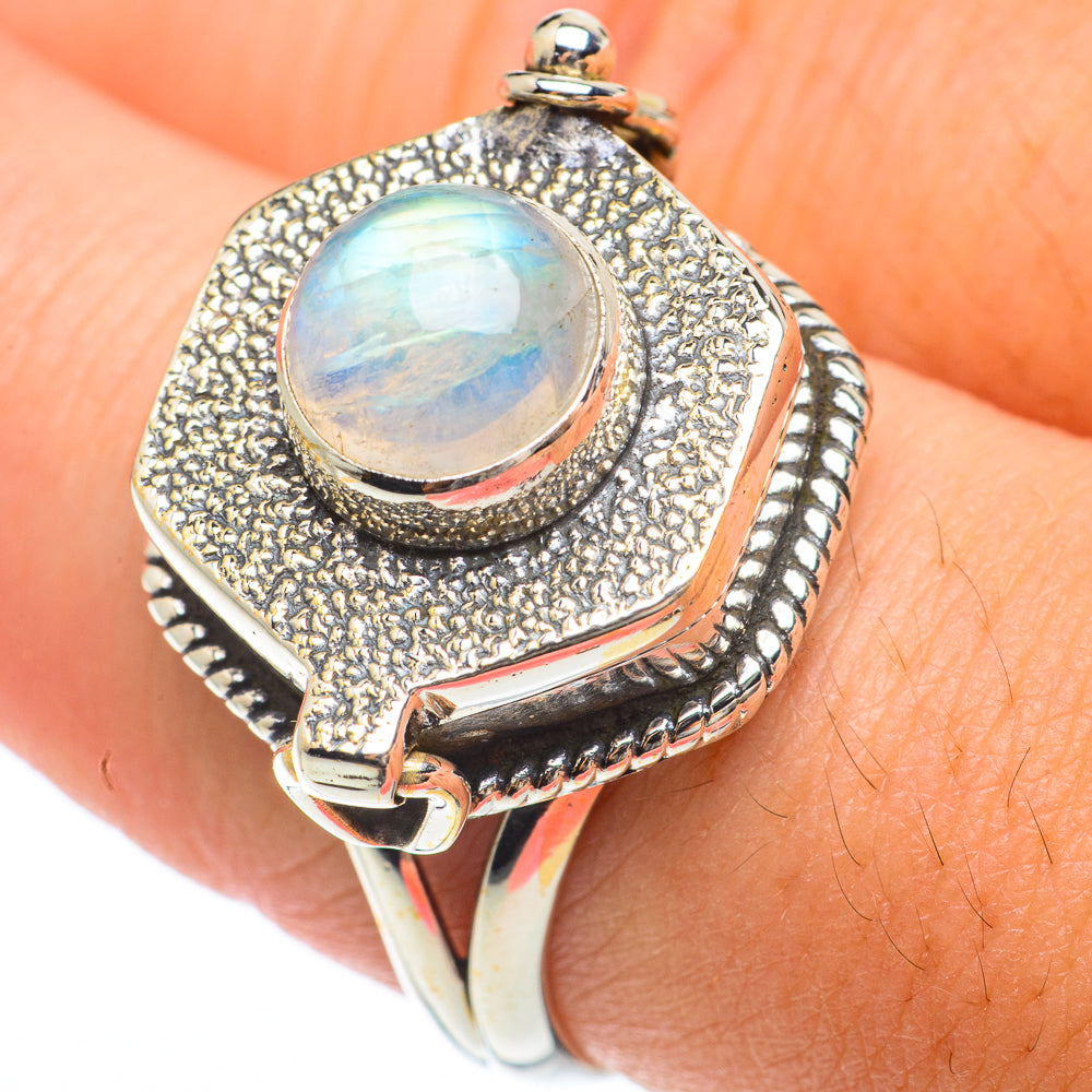 Rainbow Moonstone Rings handcrafted by Anasilvercos - RING64656