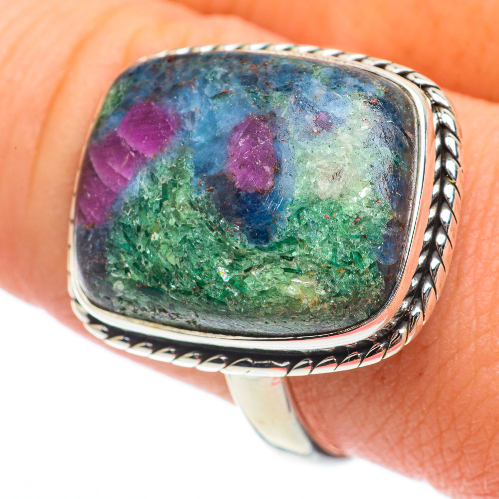Ruby Fuchsite Rings handcrafted by Anasilvercos - RING64658