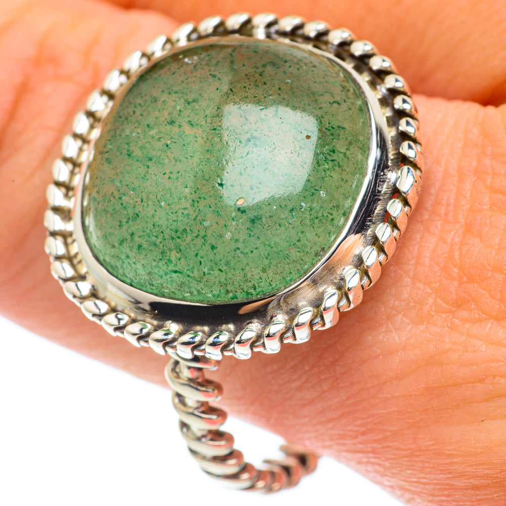 Green Aventurine Rings handcrafted by Anasilvercos - RING64701