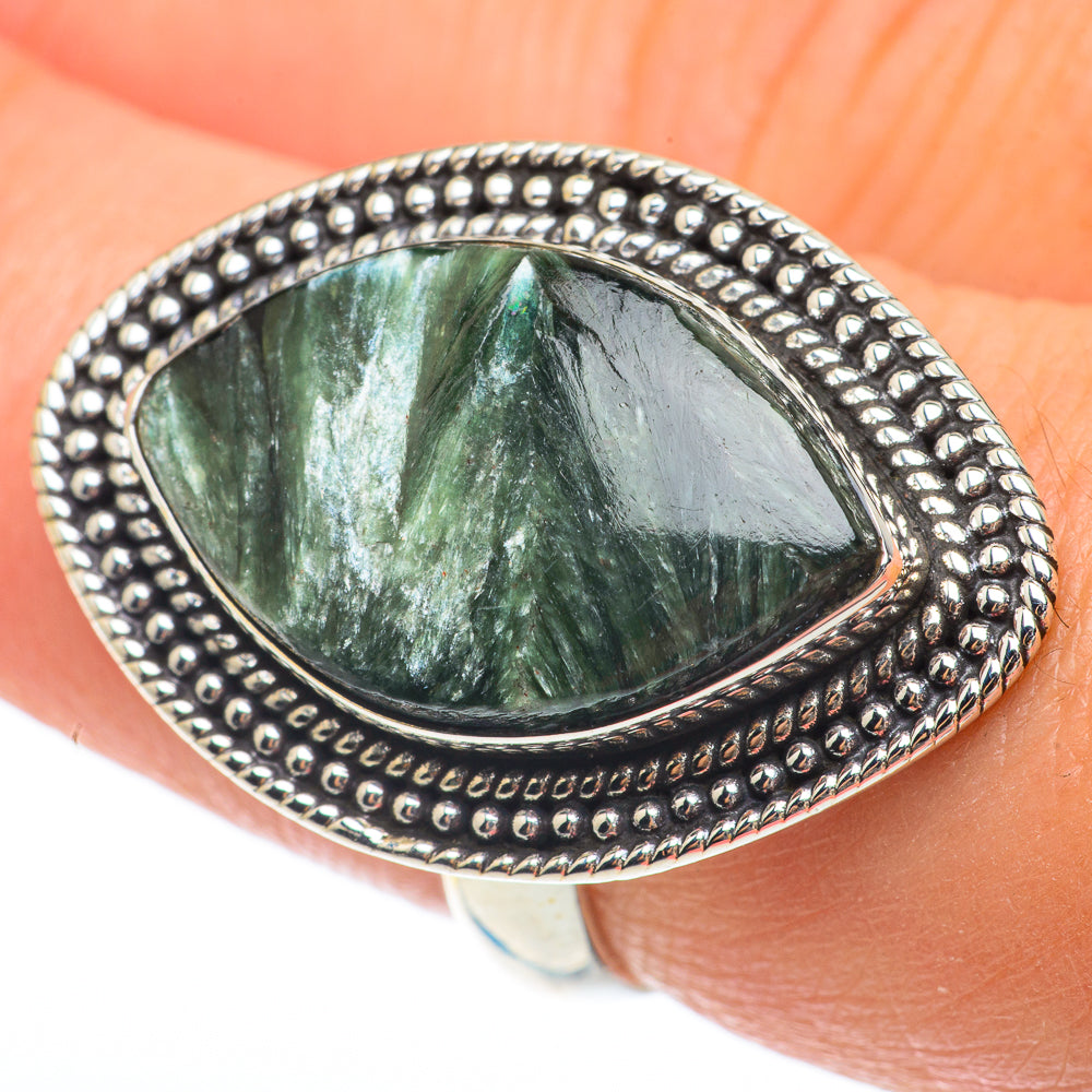Seraphinite Rings handcrafted by Anasilvercos - RING64732