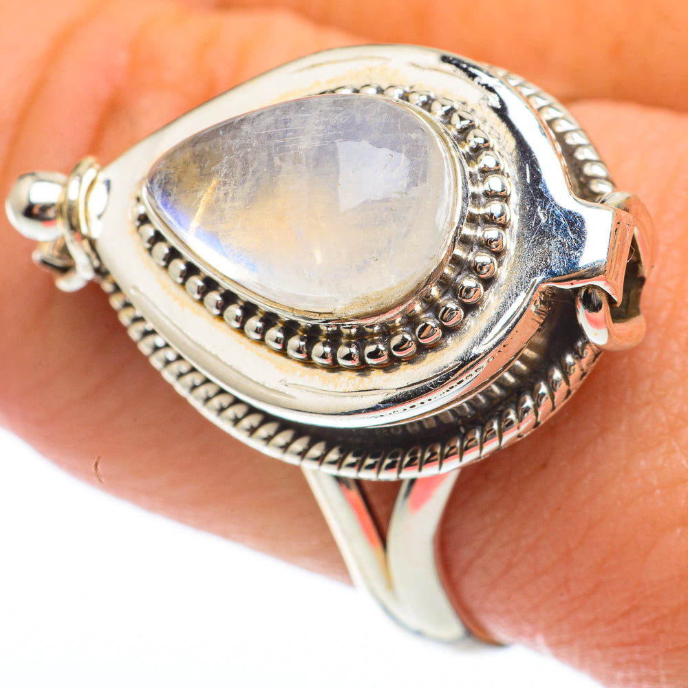 Rainbow Moonstone Rings handcrafted by Anasilvercos - RING64747