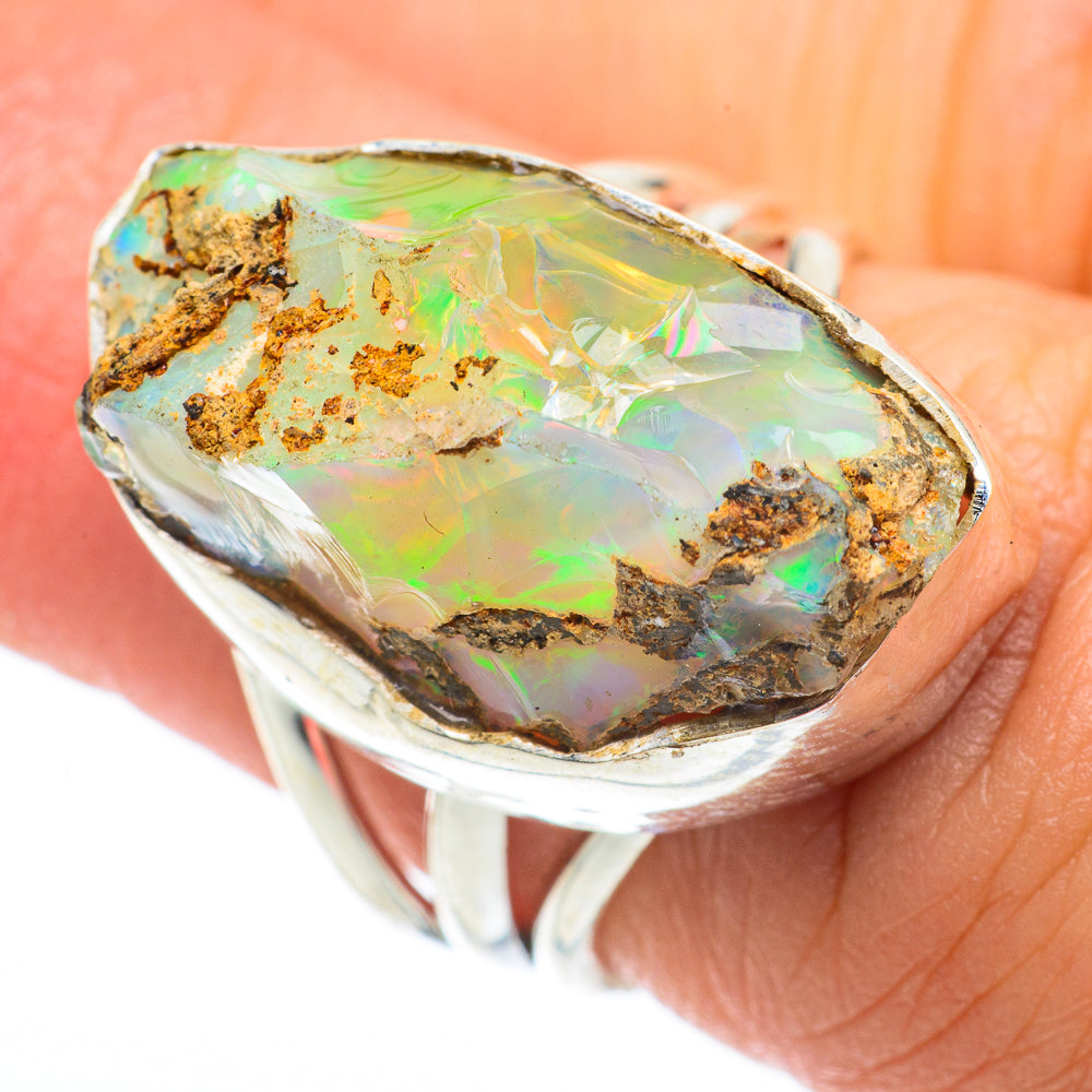 Ethiopian Opal Rings handcrafted by Anasilvercos - RING64802