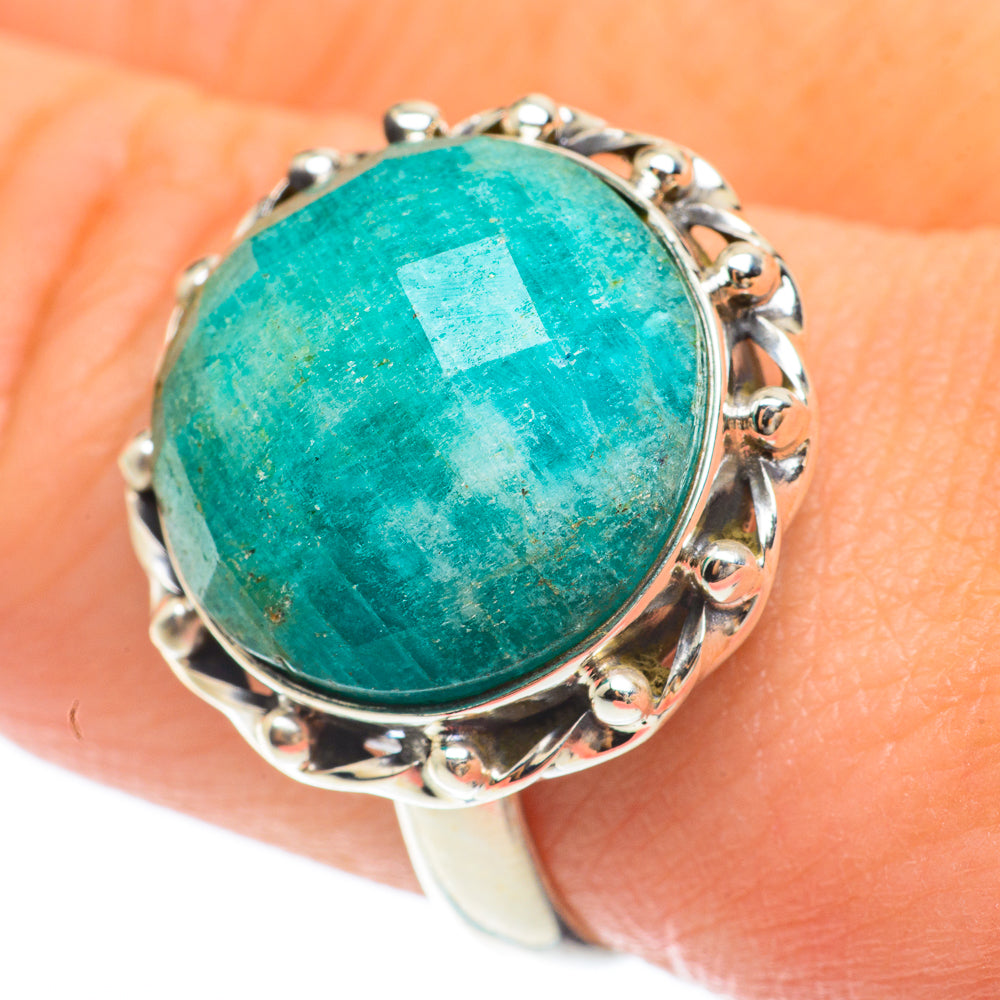 Peruvian Amazonite Rings handcrafted by Anasilvercos - RING64832