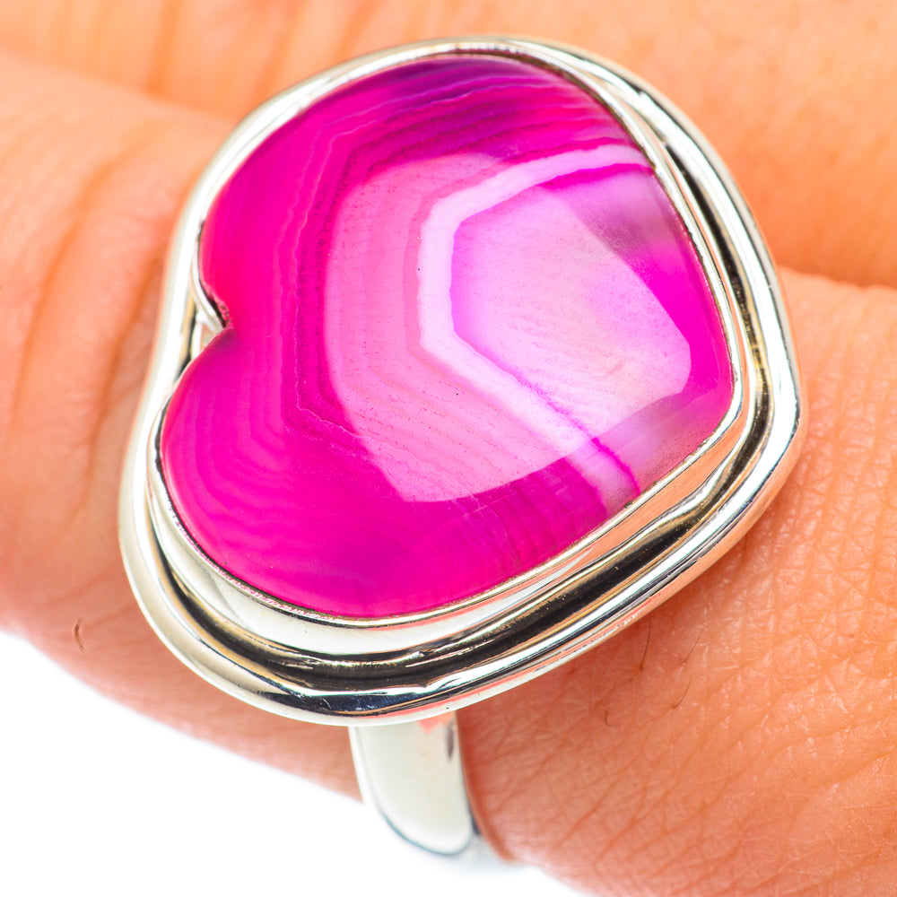 Pink Botswana Agate Rings handcrafted by Anasilvercos - RING64839