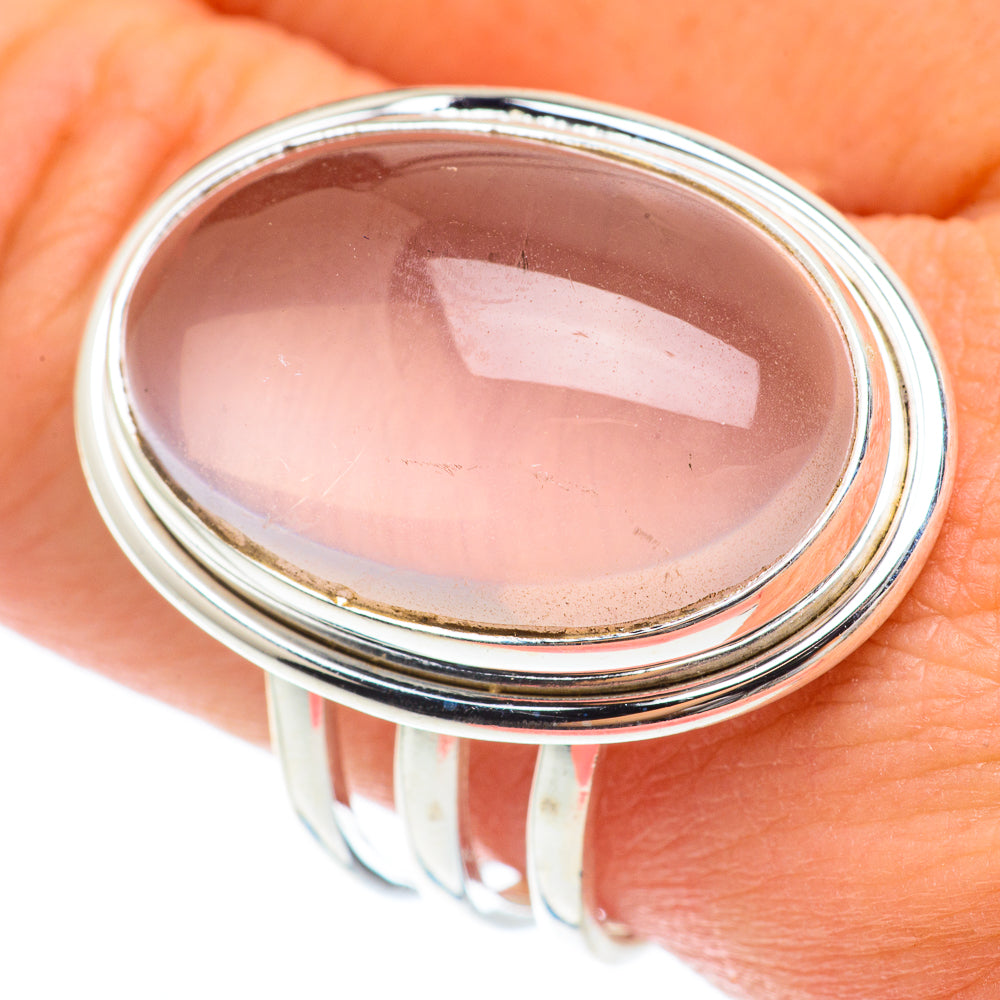 Rose Quartz Rings handcrafted by Anasilvercos - RING64840
