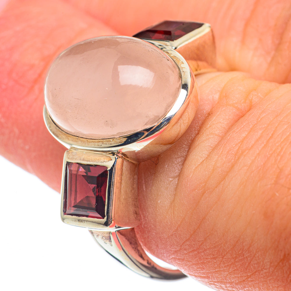 Rose Quartz Rings handcrafted by Anasilvercos - RING64893