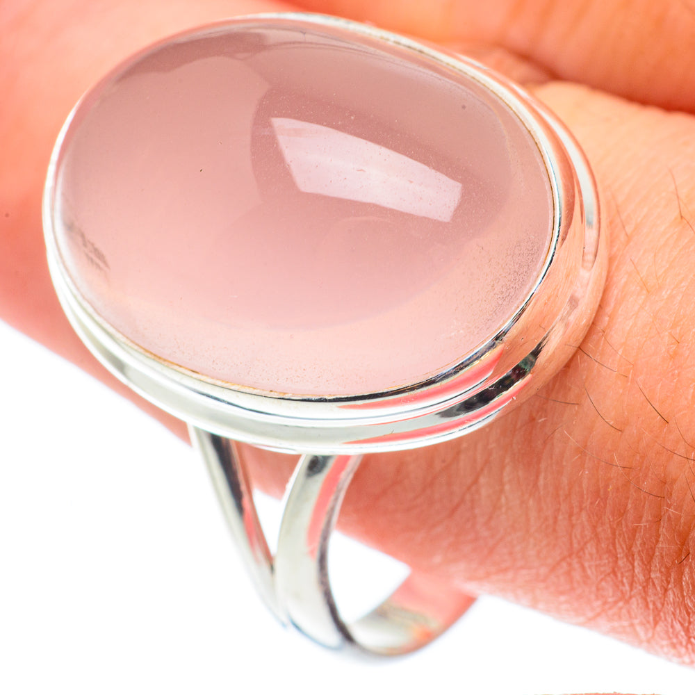 Rose Quartz Rings handcrafted by Anasilvercos - RING64894