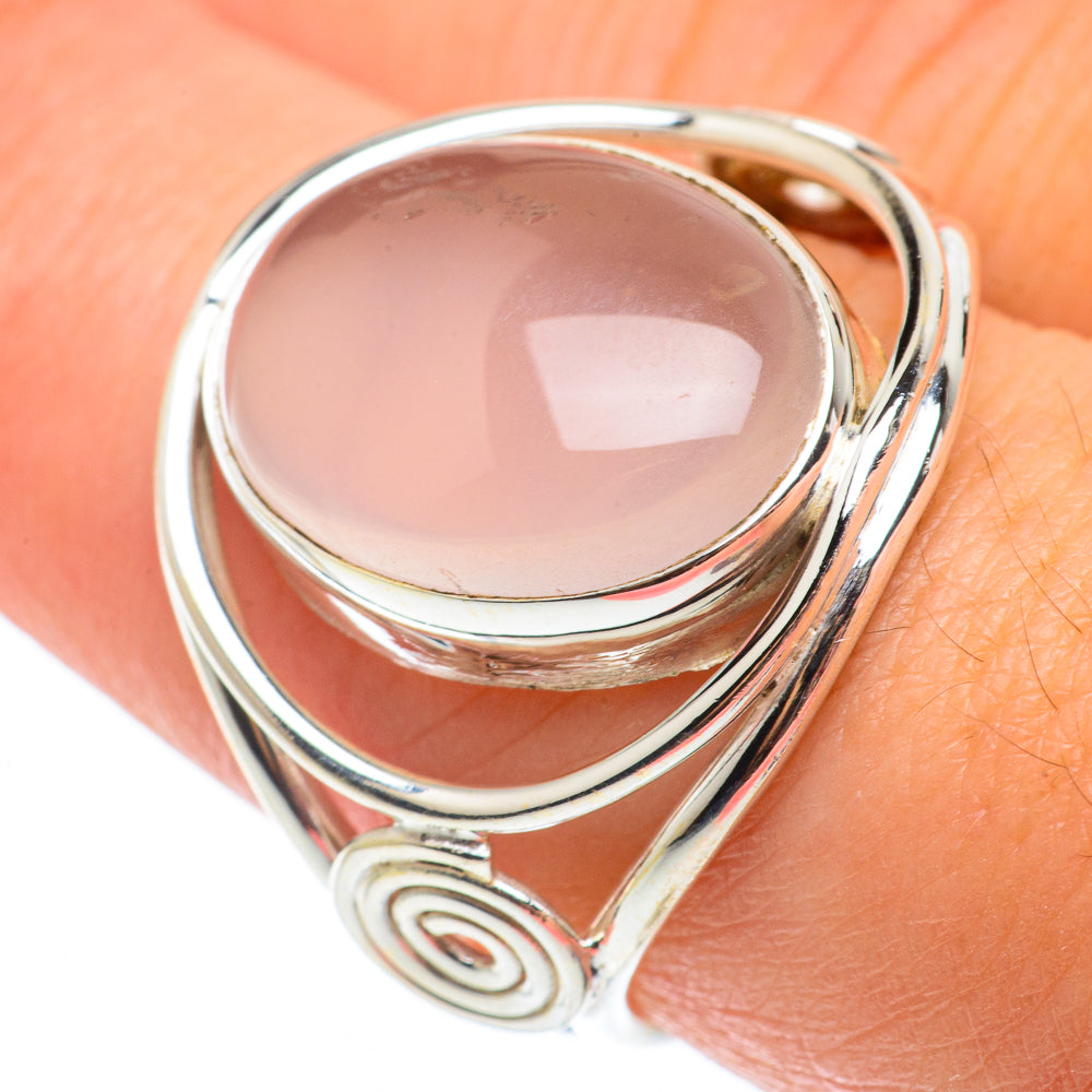 Rose Quartz Rings handcrafted by Anasilvercos - RING64919
