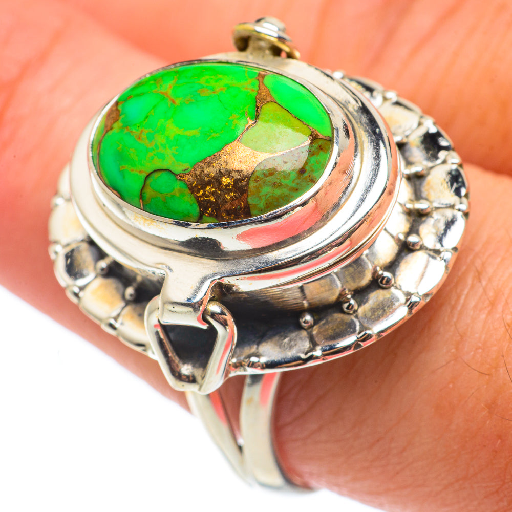 Green Copper Composite Turquoise Rings handcrafted by Anasilvercos - RING64962