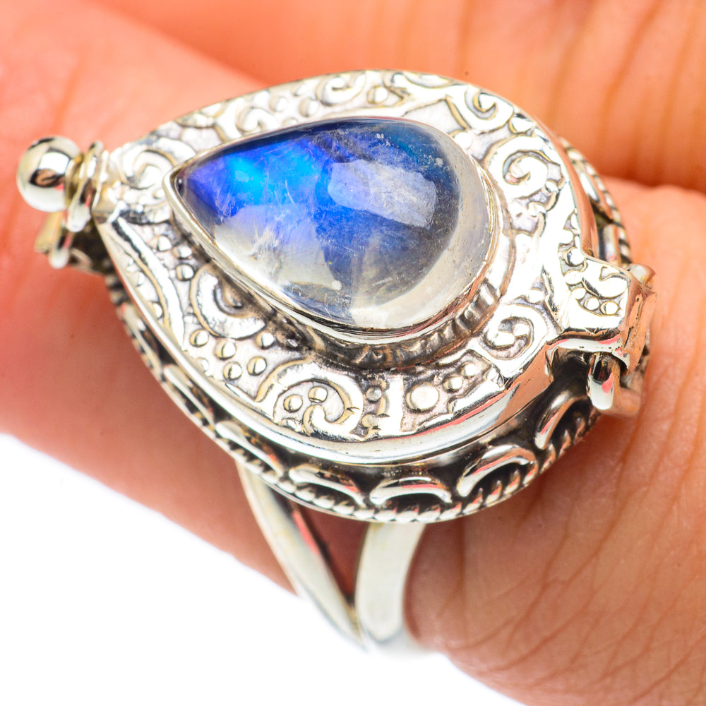 Rainbow Moonstone Rings handcrafted by Anasilvercos - RING64974