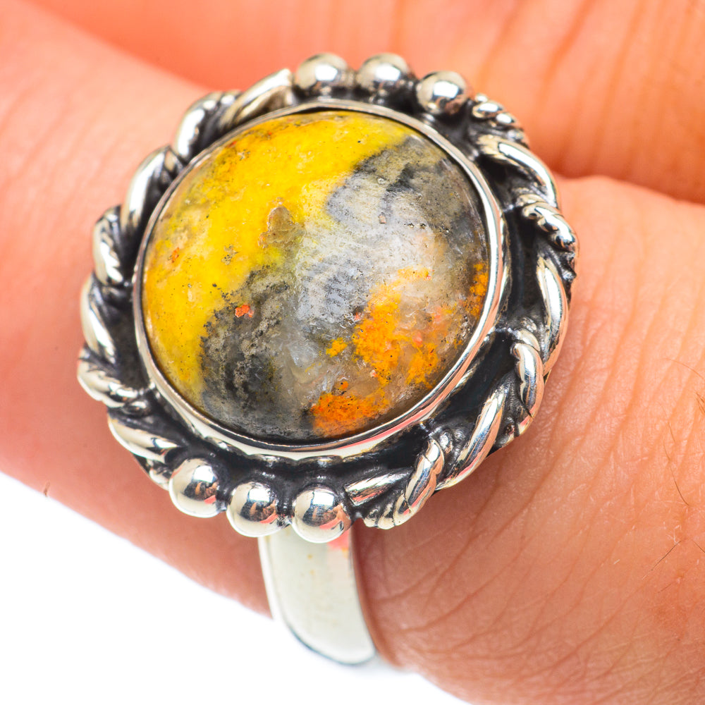 Bumble Bee Jasper Rings handcrafted by Anasilvercos - RING65002