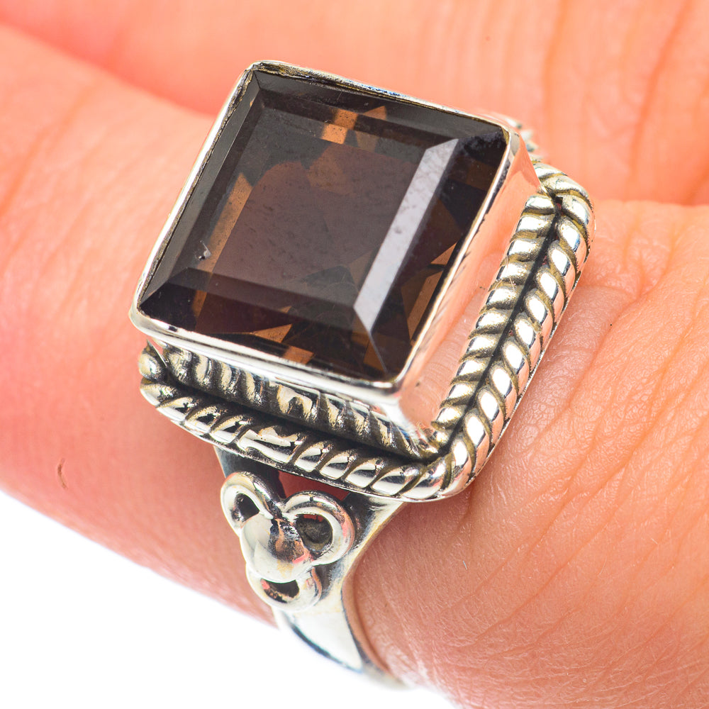 Smoky Quartz Rings handcrafted by Anasilvercos - RING65009