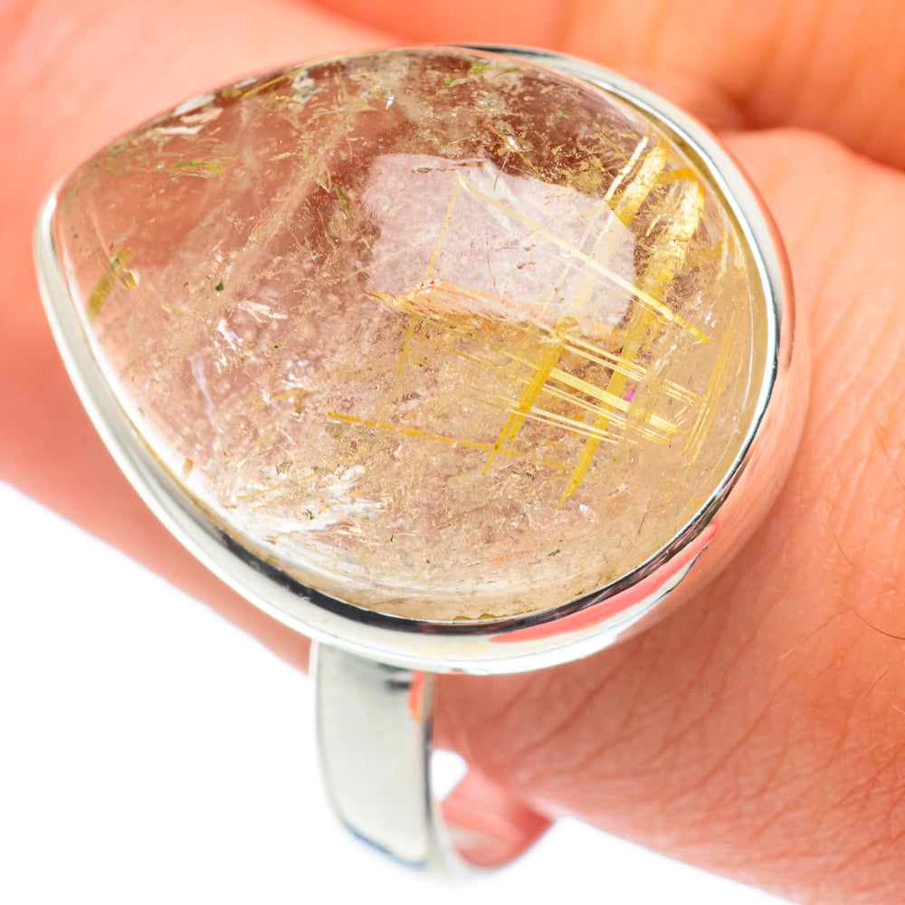 Rutilated Quartz Rings handcrafted by Anasilvercos - RING65015