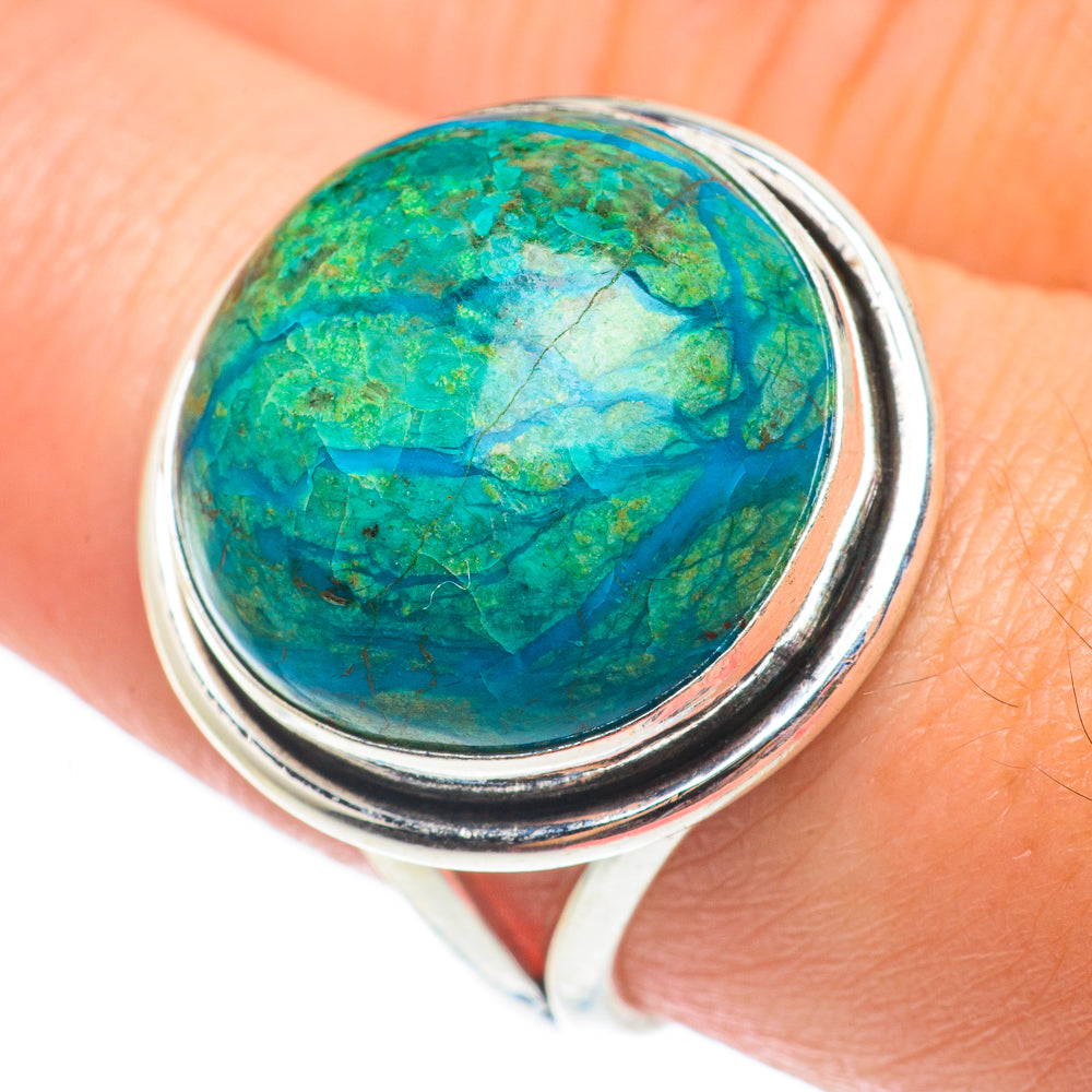 Chrysocolla Rings handcrafted by Anasilvercos - RING65076