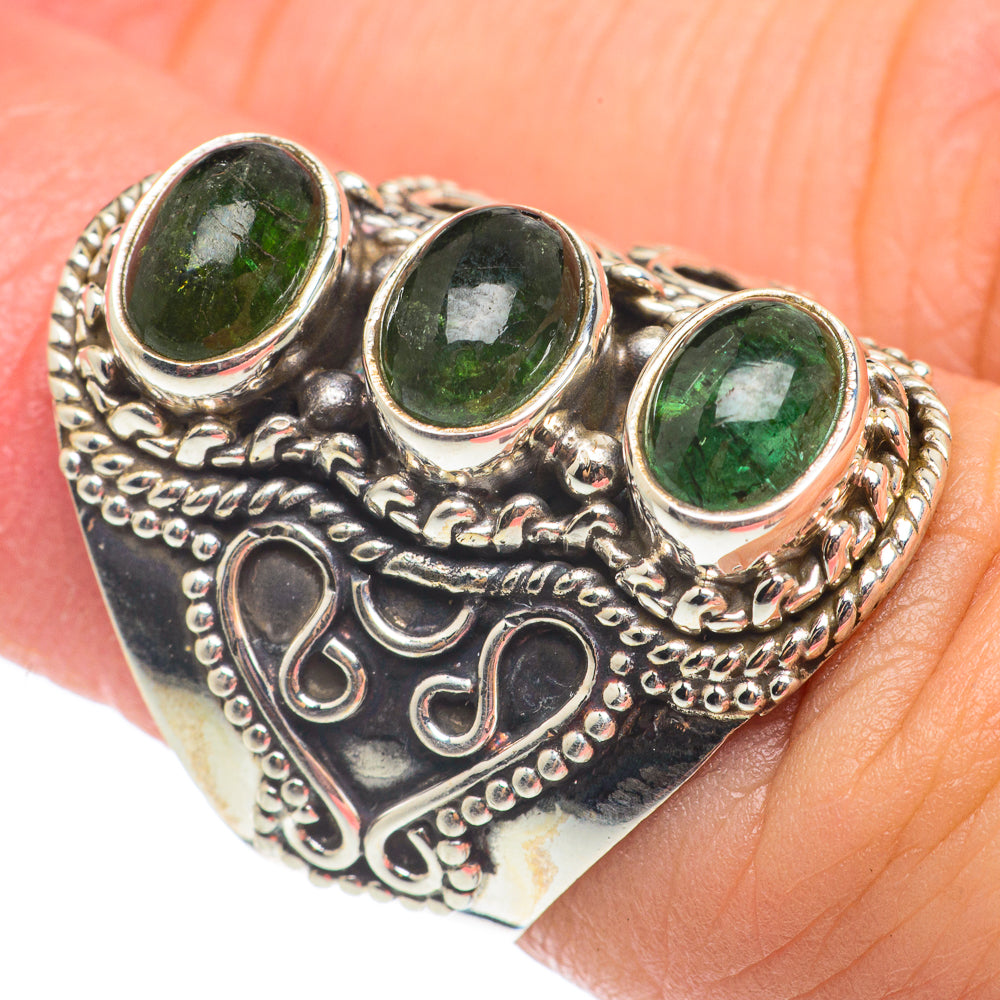Green Tourmaline Rings handcrafted by Anasilvercos - RING65079