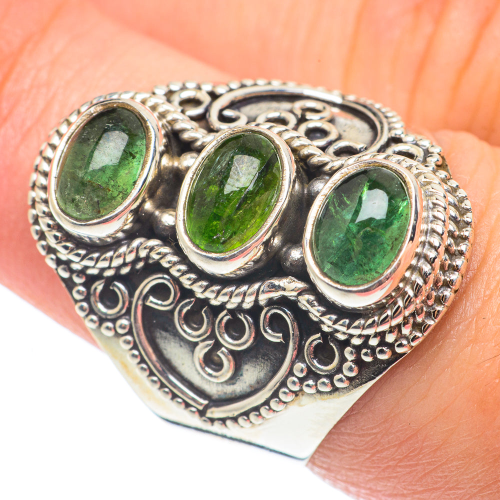 Green Tourmaline Rings handcrafted by Anasilvercos - RING65096