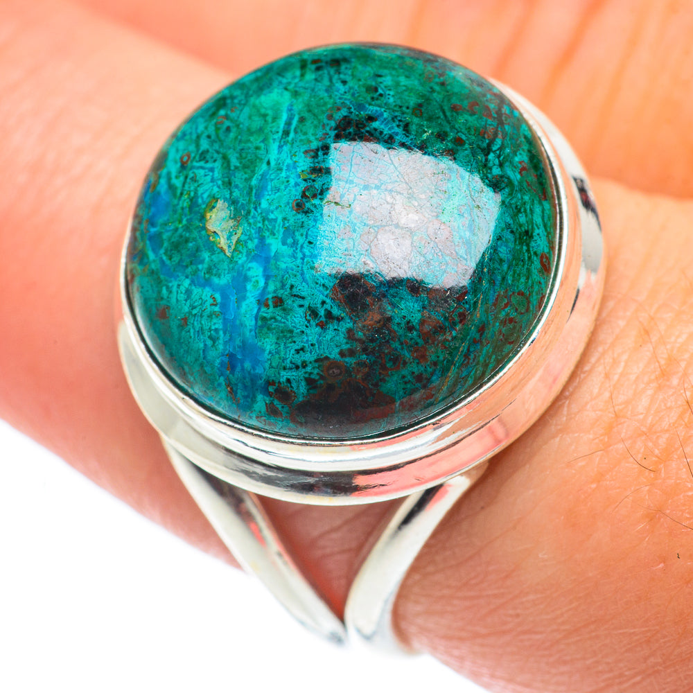 Chrysocolla Rings handcrafted by Anasilvercos - RING65112