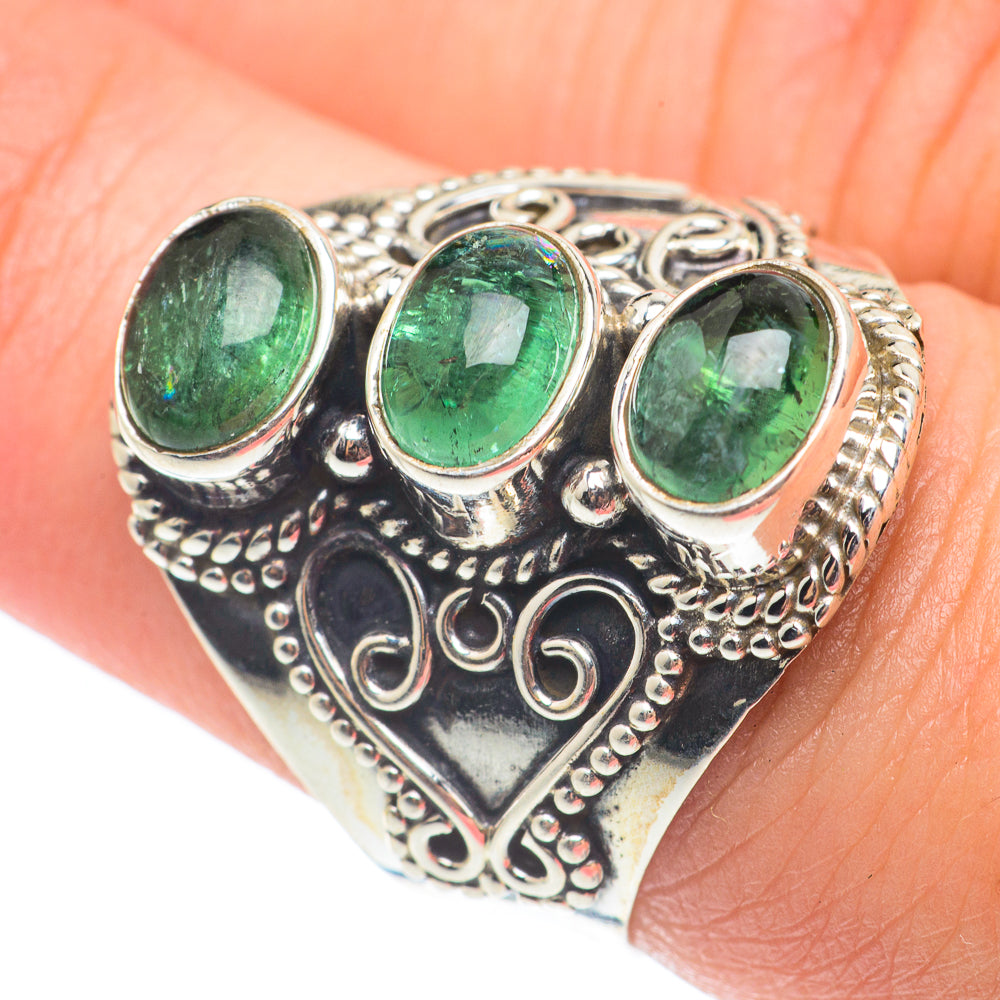 Green Tourmaline Rings handcrafted by Anasilvercos - RING65113