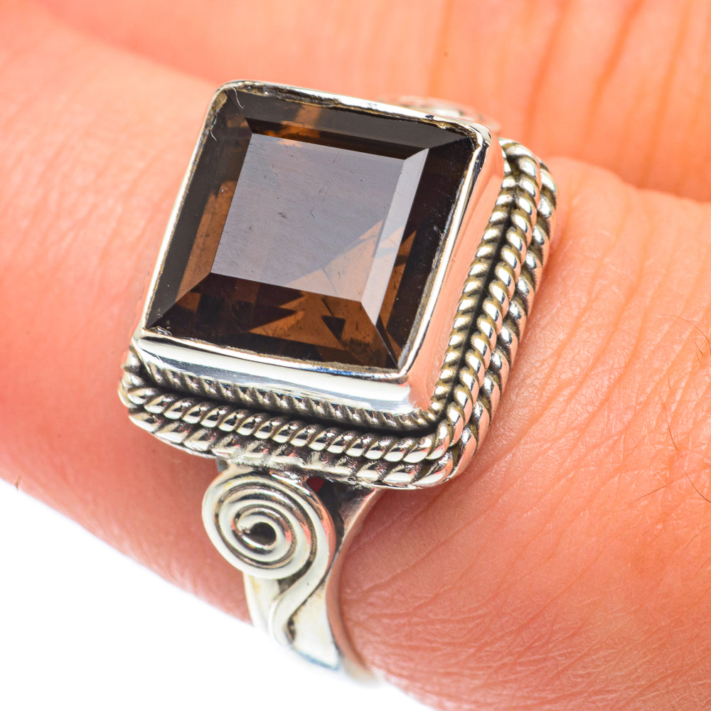 Smoky Quartz Rings handcrafted by Anasilvercos - RING65115