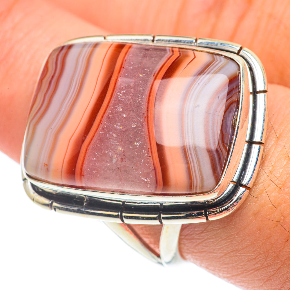 Red Botswana Agate Rings handcrafted by Anasilvercos - RING65131