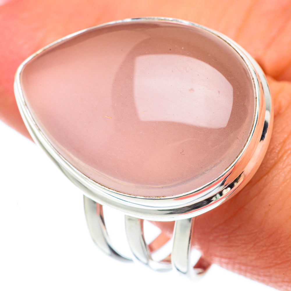 Rose Quartz Rings handcrafted by Anasilvercos - RING65133