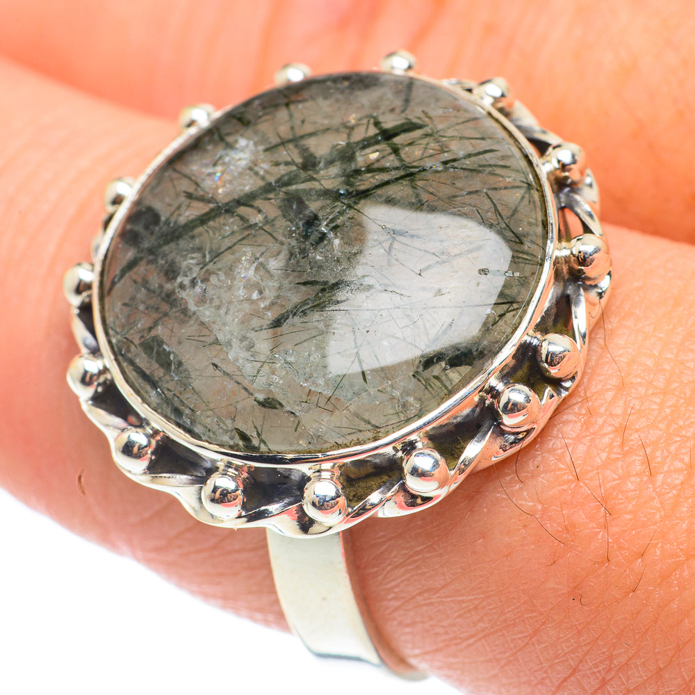 Tourmalinated Quartz Rings handcrafted by Anasilvercos - RING65139