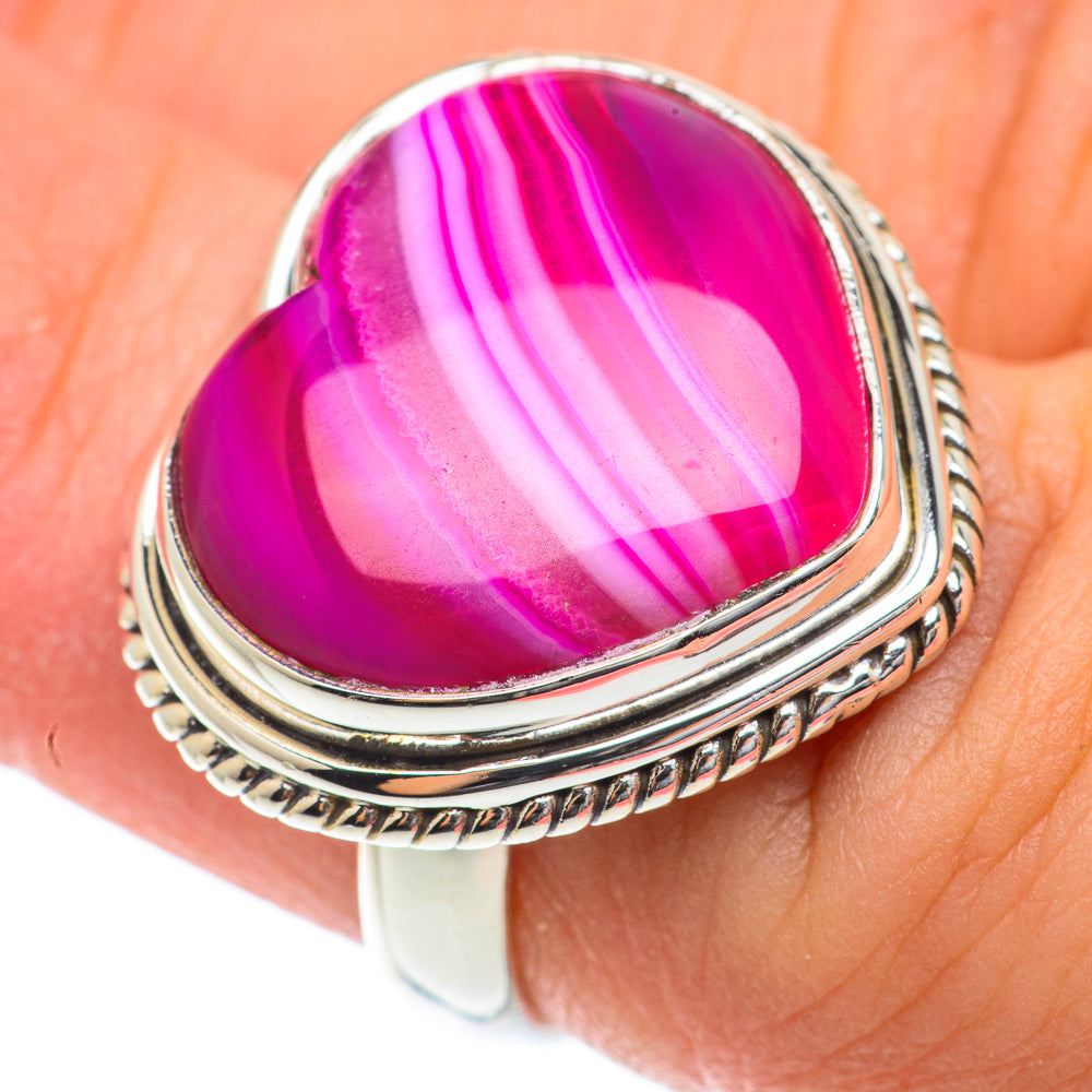 Pink Botswana Agate Rings handcrafted by Anasilvercos - RING65161