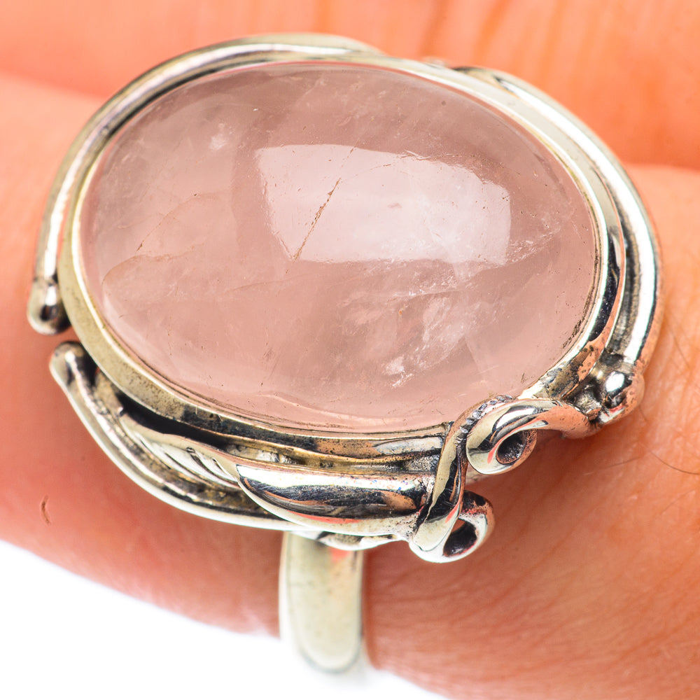 Rose Quartz Rings handcrafted by Anasilvercos - RING65162
