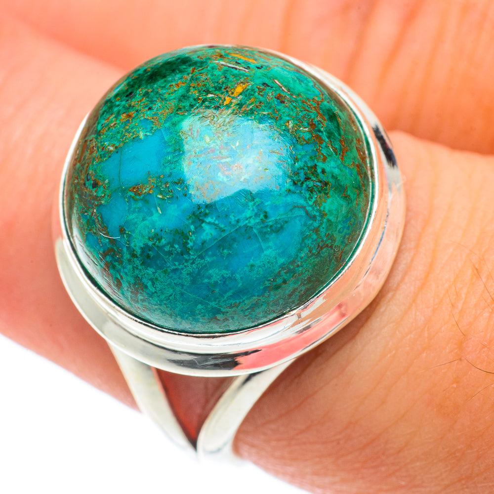 Chrysocolla Rings handcrafted by Anasilvercos - RING65174