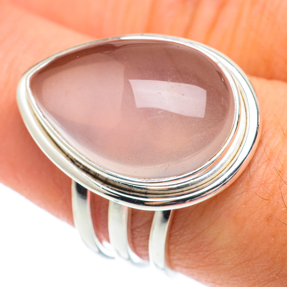 Rose Quartz Rings handcrafted by Anasilvercos - RING65189