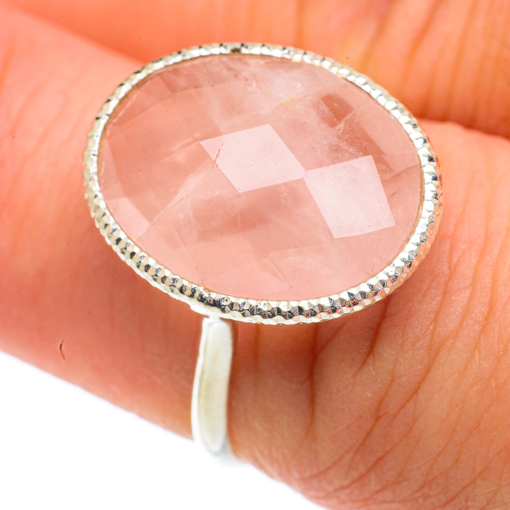 Rose Quartz Rings handcrafted by Anasilvercos - RING65190