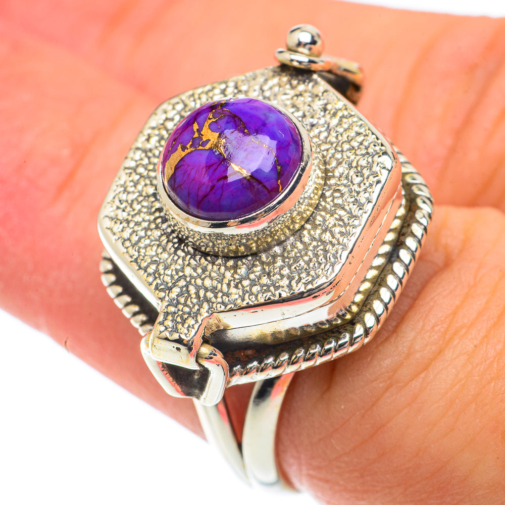 Purple Copper Composite Turquoise Rings handcrafted by Anasilvercos - RING65194