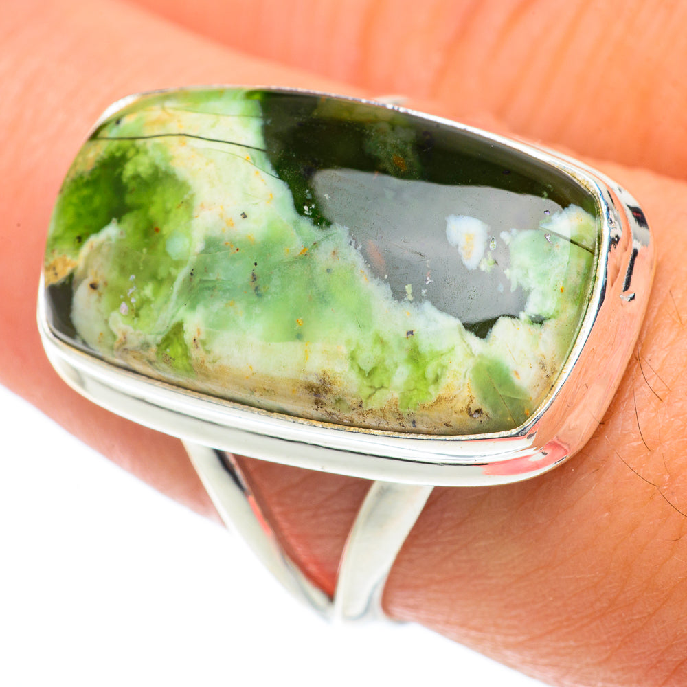 Australian Green Opal Rings handcrafted by Anasilvercos - RING65213