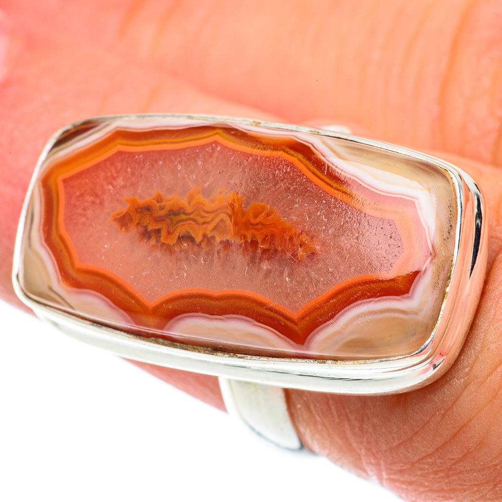 Red Geode Slice Rings handcrafted by Anasilvercos - RING65217